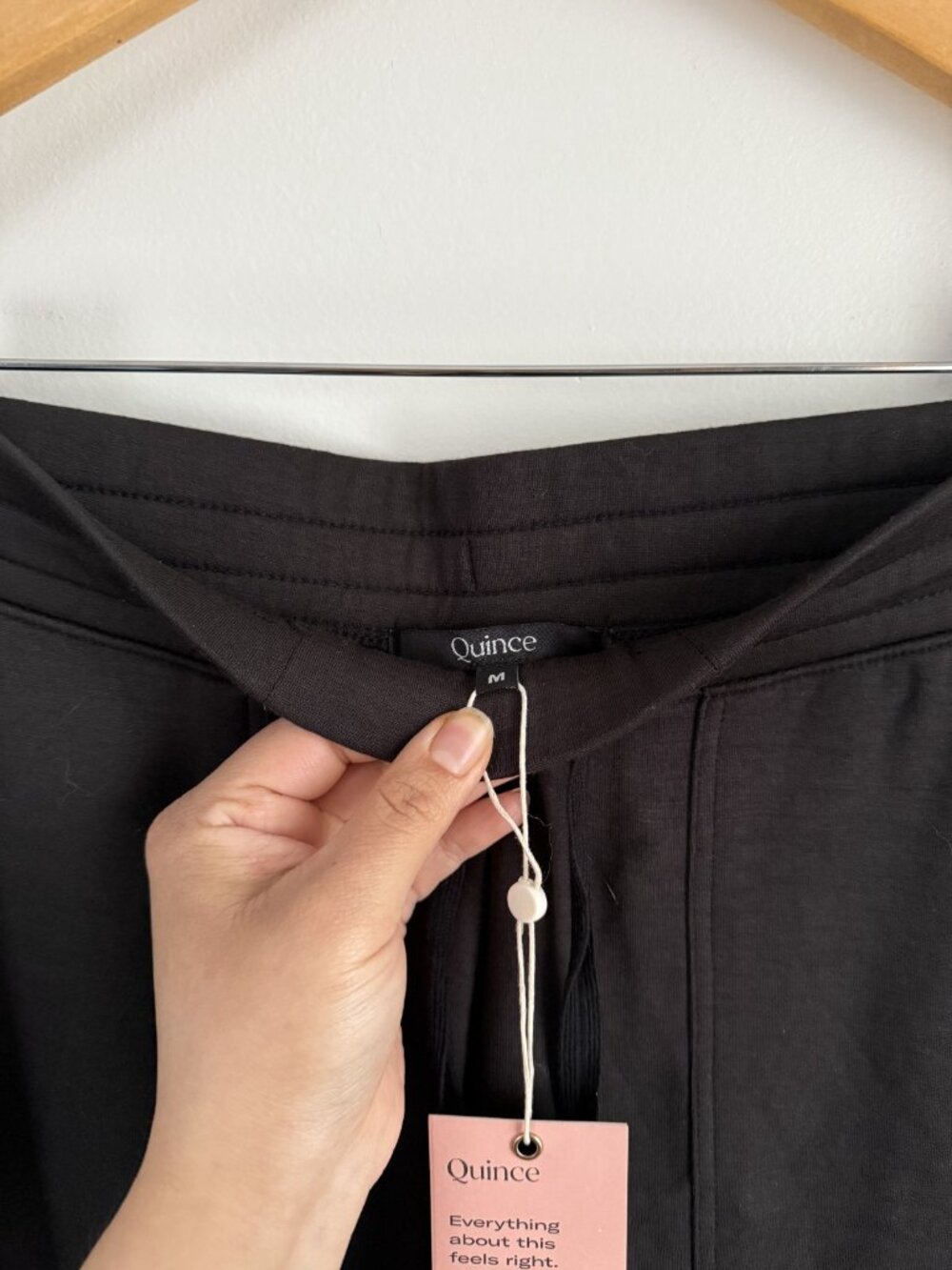 Quince Supersoft Fleece Cropped Wide Leg Pants Black Loungewear Relaxed NWT M - Picture 6 of 9